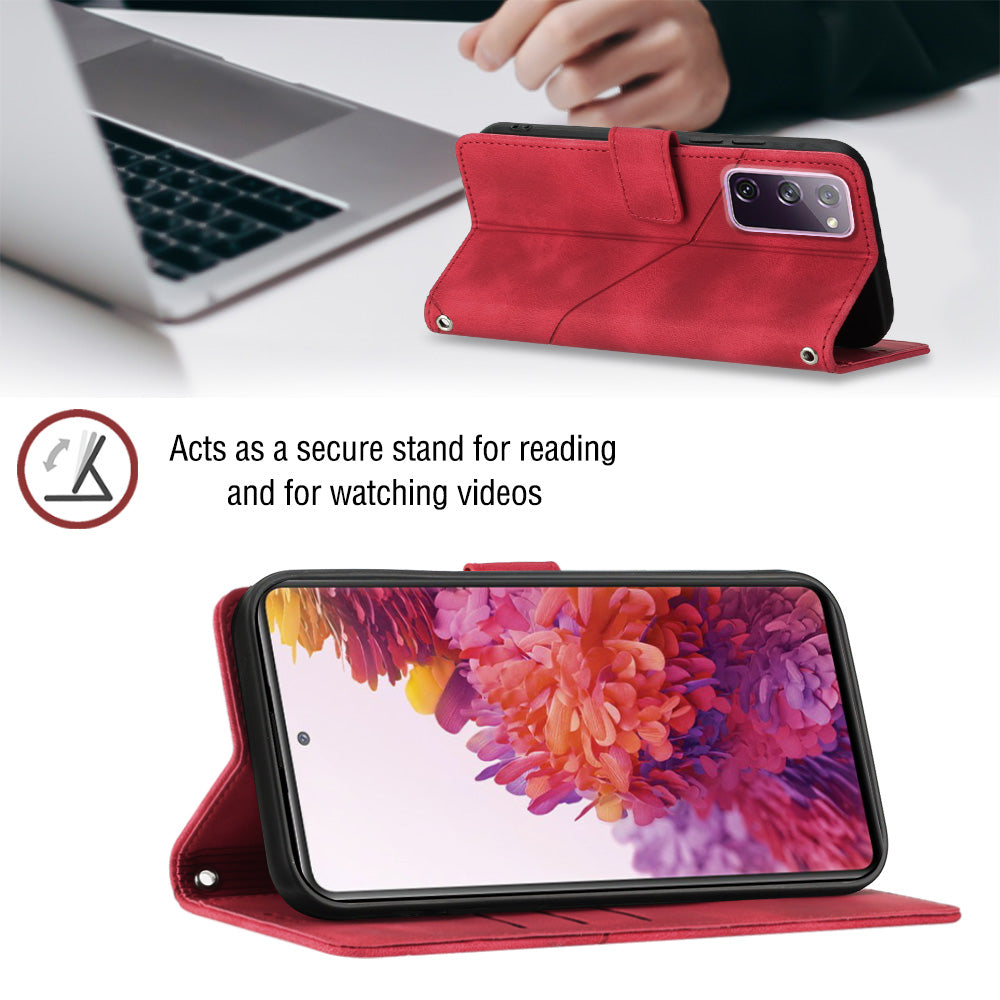 PT005 YB Imprinting Series-7 Leather Phone Case for Samsung Galaxy S20 FE 4G / FE 5G / S20 Lite / S20 FE 2022 Imprinted Lines Wallet Stand Cover PT005 YB Imprinting Series-7 Leather Phone Case for Samsung Galaxy S20 FE 4G / FE 5G / S20 Lite / S20 FE 2022 Imprinted Lines Wallet Stand Cover